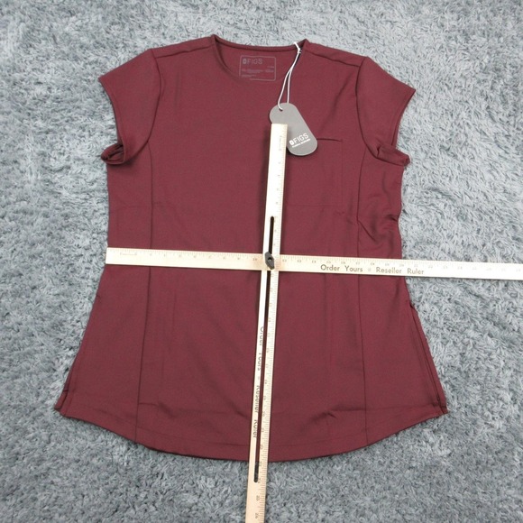 FIGS Tunic Womens XL Burgundy Alma Slim Crewneck Scrub Top Moisture Pockets NWT - Picture 6 of 16